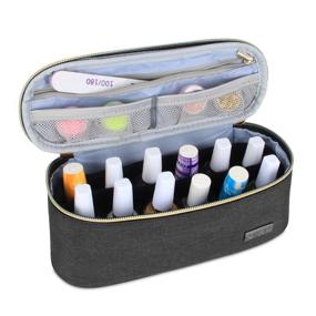 img 4 attached to 💅 Luxja 12-Bottle Nail Polish Organizer in Black - Perfect Case for Polish & Small Tools (15ml - 0.5 fl.oz)!