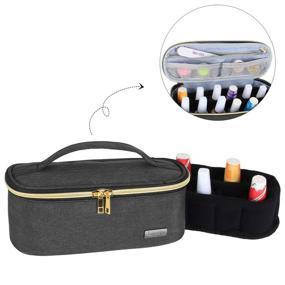 img 3 attached to 💅 Luxja 12-Bottle Nail Polish Organizer in Black - Perfect Case for Polish & Small Tools (15ml - 0.5 fl.oz)!