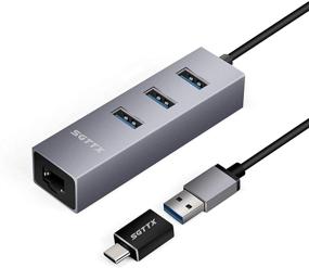 img 4 attached to 💻 SGTTX 4 Port USB 3.0 Hub with Ethernet Adapter - Aluminum Splitter for Windows, Mac, Linux