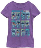 disney lilo & stitch stitch emotion girls heather crew t-shirt logo