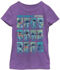 img 1 attached to Disney Lilo & Stitch Stitch Emotion Girls Heather Crew T-Shirt