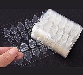 img 4 attached to 💅 DNHCLL 240PCS (10Sheets) Transparent Double-side Glue Nail Sticker: Adhesive Solution for Flexible Fake Nail Tips