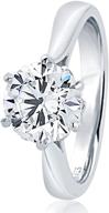 925 sterling silver round 2 carat cz stone solitaire wedding engagement ring - classic 6 prong design, 8mm width (size 5 to 10) logo