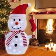 🏻 gmfine lighted christmas snowman: sparkling 2.3ft decoration with 45 led lights, collapsible for indoor/outdoor yard décor logo