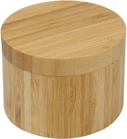 img 4 attached to 🍚 8.5oz Round Bamboo Salt Box - Magnetic Swivel Lid for Secure Seasoning & Herb Storage and Organization by HTB