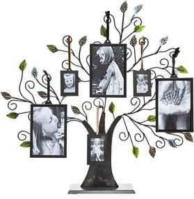 img 2 attached to 🌳 Philip Whitney 20" Bronze Family Tree of Life Display Stand - Holds 6 Pictures - Unique Centerpiece Decor with Green Leaves