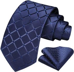 img 3 attached to 👔 HISDERN Classic Necktie with Handkerchief Pocket