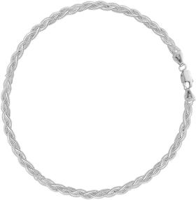 img 4 attached to Stylish and Elegant Ritastephens 14K White Gold Braided Anklet Ankle Bracelet - 10 Inches