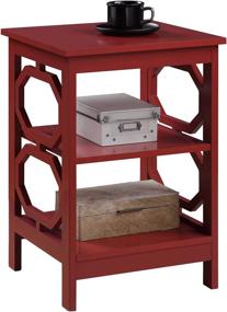 img 3 attached to 🍒 Convenience Concepts Omega End Table: Stylish Cranberry Red Accent for Enhanced Convenience