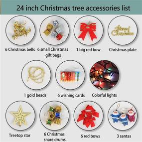 img 1 attached to 🌲 CDBZ 23.6"/60 cm Tabletop Xmas Tree: Artificial Mini Pine Tree with LED Lights & Ornaments - Festive Home or Office Christmas Decoration