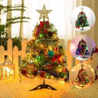 🌲 cdbz 23.6"/60 cm tabletop xmas tree: artificial mini pine tree with led lights & ornaments - festive home or office christmas decoration logo