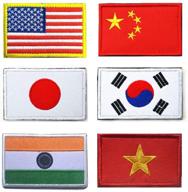 🌍 antrix national flag tactical patch set: 6 pack american, china, japan, south korea, india, vietnam military embroidered hook and loop border patches logo