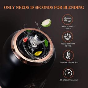 img 3 attached to 🍹 Blender with 6 Sharp Blades for Shakes & Smoothies - 3 Adjustable Speeds - Kitchen Tool for Blending & Grinding - BPA-Free, Includes 3 Travel Cups & 27oz Mason Cup