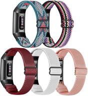 meulot 5-packs elastic bands compatible with fitbit charge 4/ charge 3/ 3se bands wellness & relaxation logo