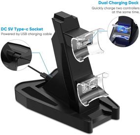 img 2 attached to 🎮 DualSense Controller Charging Dock Stand for PS5 - Auarte Dual Charge Controller Charger with Dual USB Fast Charging Station, LED Indicator - Compatible with Playstation 5, Black