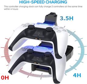 img 3 attached to 🎮 DualSense Controller Charging Dock Stand for PS5 - Auarte Dual Charge Controller Charger with Dual USB Fast Charging Station, LED Indicator - Compatible with Playstation 5, Black
