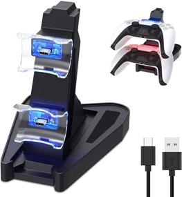 img 4 attached to 🎮 DualSense Controller Charging Dock Stand for PS5 - Auarte Dual Charge Controller Charger with Dual USB Fast Charging Station, LED Indicator - Compatible with Playstation 5, Black