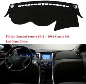 img 4 attached to 🚗 N2Qnice Car Dashboard Cover for Hyundai Sonata 2011-2014 8th Gen - Left Hand Drive - Dashmat Pad Carpet Dash Mat