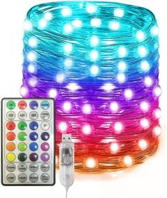 img 4 attached to 🌈 EAMBRITE 100LT Color Changing Fairy Lights: Vibrant 33FT USB RGB String Lights for Bedroom Decoration - Remote Control, Multiple Modes, Timer Included