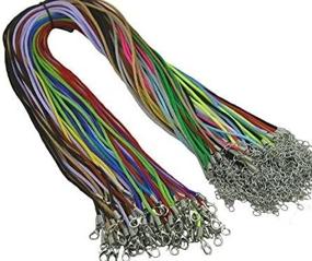 img 4 attached to 🎀 50pcs Mixed Colors Satin Silk Necklace Cord 2.0mm/24'' with Extension Chain Lead & Nickel Free - Vibrant Shades for Stylish Jewelry Making