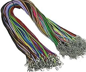 img 3 attached to 🎀 50pcs Mixed Colors Satin Silk Necklace Cord 2.0mm/24'' with Extension Chain Lead & Nickel Free - Vibrant Shades for Stylish Jewelry Making