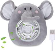 🐘 qtdlxfa elephant cover personal fan - usb rechargeable desk table cooling fan, small & portable, quiet 3 speeds 45°adjustable head - ideal for home office car outdoor travel kids (grey) logo