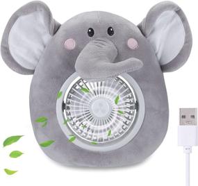 img 4 attached to 🐘 QTDLXFA Elephant Cover Personal Fan - USB Rechargeable Desk Table Cooling Fan, Small & Portable, Quiet 3 Speeds 45°Adjustable Head - Ideal for Home Office Car Outdoor Travel Kids (Grey)