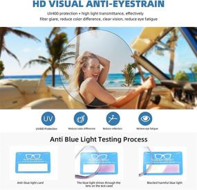 img 2 attached to 👓 2-Pack Cateye Reading Glasses with Blue Light Blocking, Anti-Glare Computer Readers for Women and Men, +1.0 Magnifying Cheaters Eyeglasses featuring Spring Hinge