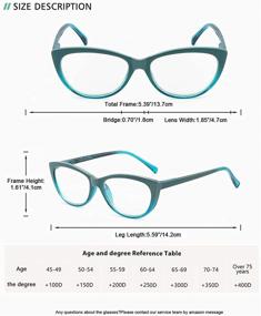 img 3 attached to 👓 2-Pack Cateye Reading Glasses with Blue Light Blocking, Anti-Glare Computer Readers for Women and Men, +1.0 Magnifying Cheaters Eyeglasses featuring Spring Hinge