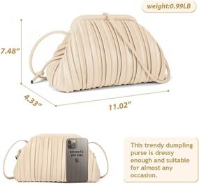 img 1 attached to 👜 Stylish Clutch Purse and Cloud Dumpling Bag - Small Crossbody Handbags for Women with Trendy Ruched Design, made of Soft PU Leather