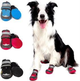 img 4 attached to Dog Boots Breathable Adjustable Accidental Dogs in Apparel & Accessories