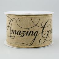 🎀 stunning 2.5" wide expressions natural canvas amazing grace wired ribbon in beige & black (10 yards) logo