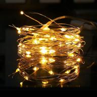 🔋 fairy lights battery operated, mandiq string lights 10ft 30 leds, waterproof silver wire mini lights for bedroom, party, festival, christmas decoration, warm white - pack of 4 логотип