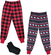 🧦 mad dog concept boy’s 2-pack micro fleece pajama pants with slipper socks logo