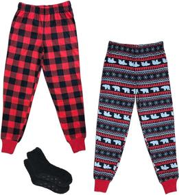 img 4 attached to 🧦 Mad Dog Concept Boy’s 2-Pack Micro Fleece Pajama Pants with Slipper Socks