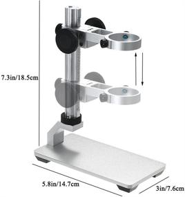 img 3 attached to 🔬 Universal Aluminium Alloy Professional Base Stand Holder for USB Digital Microscope, Endoscope, Magnifier, Loupe Camera - Adjustable Desktop Support Bracket for Max 1.4" Diameter (Aluminium Alloy)