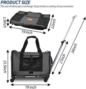 img 3 attached to 🐾 Portable Pet Travel Carrier for Small Animals, Dogs, and Cats with Removable Wheels