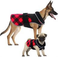 kuoser dog winter coat british style plaid fleece warm christmas clothes: reflective, reversible & windproof jacket for small medium large dogs logo