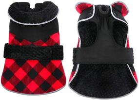 img 3 attached to Kuoser Dog Winter Coat British Style Plaid Fleece Warm Christmas Clothes: Reflective, Reversible & Windproof Jacket for Small Medium Large Dogs