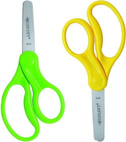 img 3 attached to 🌈 Westcott Kids' 5-inch Blunt Safety Scissors, Right- &amp; Left-Handed, Assorted Colors, 2-Pack (13168)