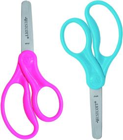 img 2 attached to 🌈 Westcott Kids' 5-inch Blunt Safety Scissors, Right- &amp; Left-Handed, Assorted Colors, 2-Pack (13168)