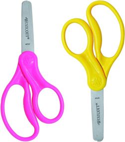 img 1 attached to 🌈 Westcott Kids' 5-inch Blunt Safety Scissors, Right- &amp; Left-Handed, Assorted Colors, 2-Pack (13168)