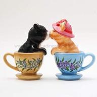 🐱 pacific giftware attractives salt and pepper shaker - tea cup kitten: adorable and functional kitchen decor logo