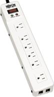 💥 tripp lite tlm626tel15: 6-outlet power strip with 15ft long cord, tel/modem protection, metal housing, rj11, $75,000 insurance+ logo