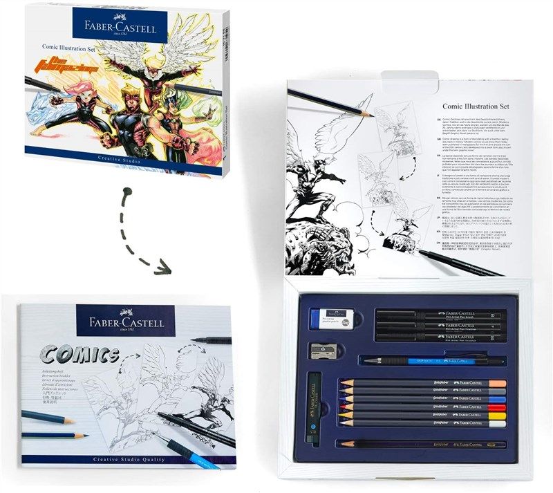 faber castell comic illustration set famazings 로고