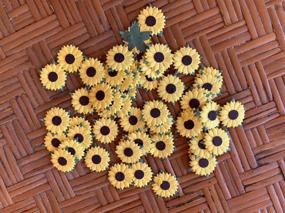 img 3 attached to 50 Pcs Yellow Sunflowers Mulberry Paper Flowers with Brown Centre - Ideal for Scrapbooking and Craft Projects