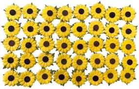 img 4 attached to 50 Pcs Yellow Sunflowers Mulberry Paper Flowers with Brown Centre - Ideal for Scrapbooking and Craft Projects