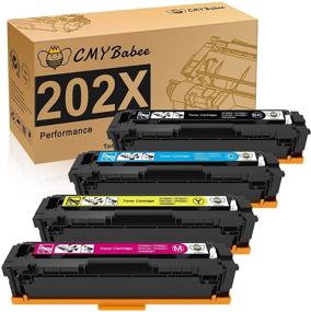 img 4 attached to CMYBabee Compatible Toner Cartridges Replacement for HP 202X 202A CF500A CF500X - Laserjet Pro M281fdw M254dw M281cdw M281fdn M280nw (4 Packs)