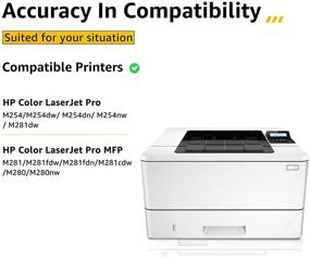 img 2 attached to CMYBabee Compatible Toner Cartridges Replacement for HP 202X 202A CF500A CF500X - Laserjet Pro M281fdw M254dw M281cdw M281fdn M280nw (4 Packs)