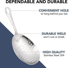 img 2 attached to 🍸 SS304 Stainless Steel Julep Strainer: Ideal Cocktail Strainer for Home or Commercial Bar Use